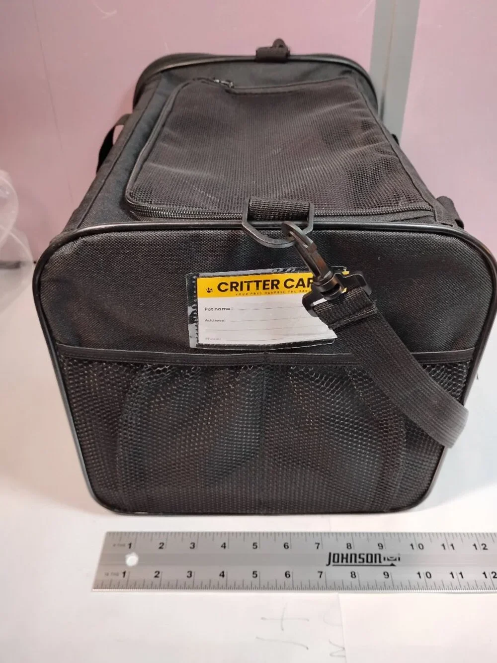 Critter Care Soft-Sided Mesh Pet Carrier Bag - Black (Medium)